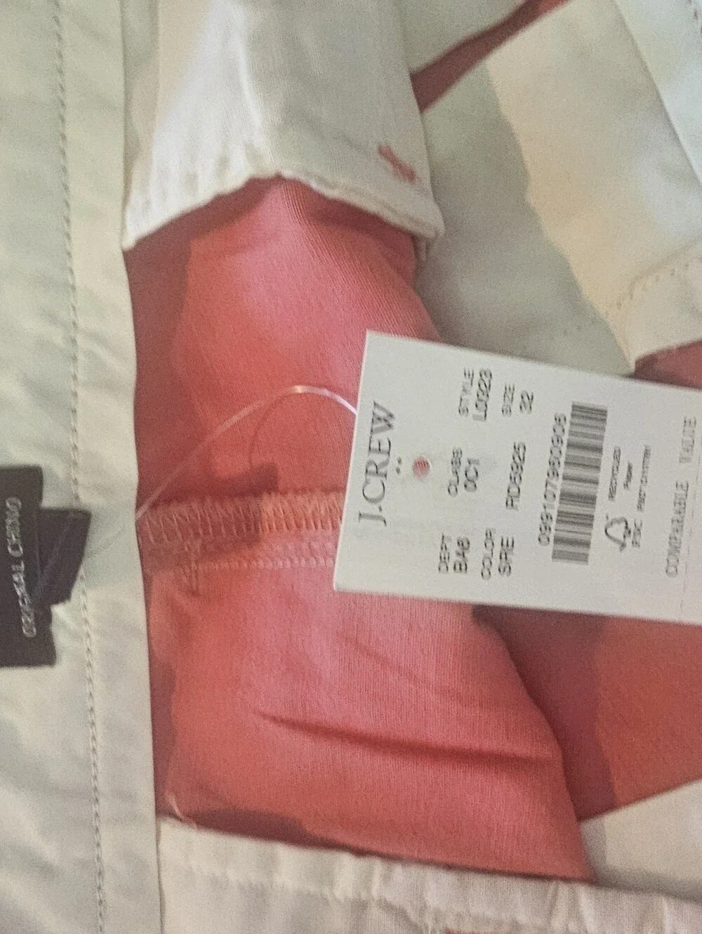 J. Crew Coral Pink Flat Front Chino Shorts